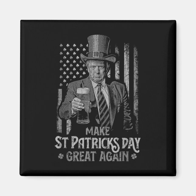 Gör St patricks day Underbar igen Trump Shamrock_2 Magnet (Framsidan)