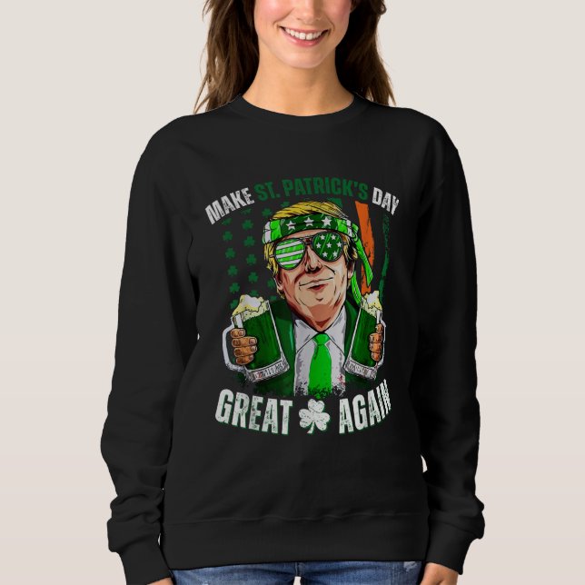 Gör St patrick's day Underbar igen Trump Shamrock T Shirt (Framsida)