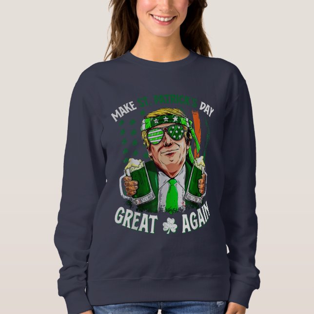 Gör St patrick's day Underbar igen Trump Shamrock T Shirt (Framsida)