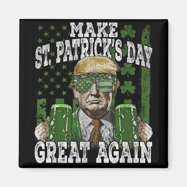 Gör St patricks day Underbar igen, USA:s Flagga St Magnet (Framsidan)