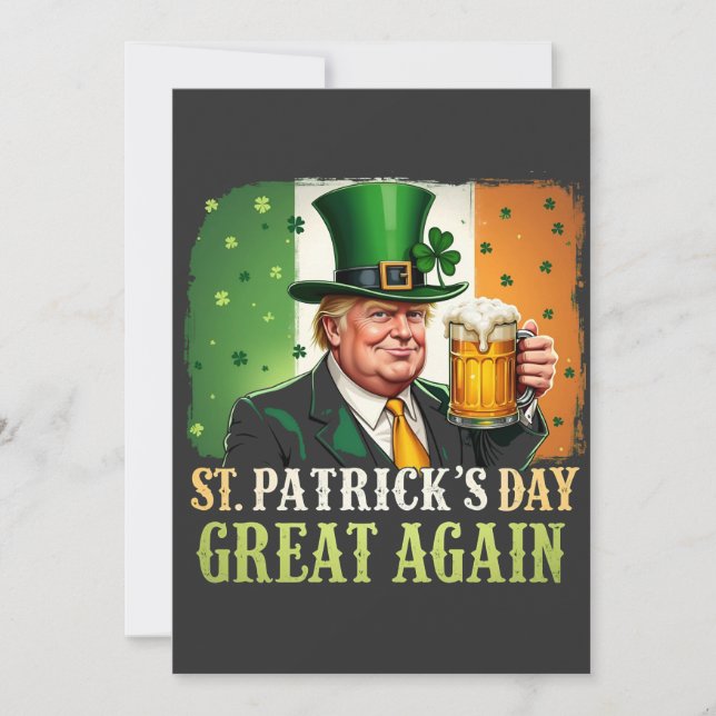Gör St. Patrick's fantastisk igen Trump irländsk  Julkort (Framsida)