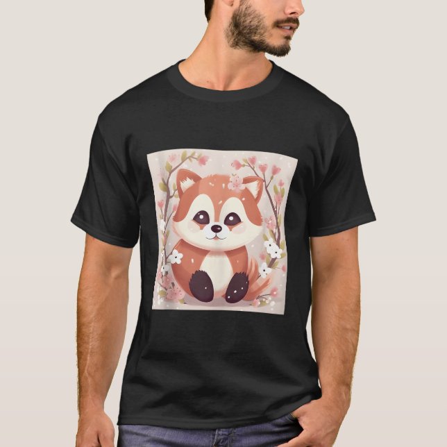 Gör stat med vår lekande och Snyggt Red Panda T Shirt (Framsida)