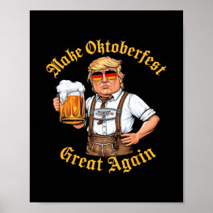 Gör Stor Igen Rolig Trump Dricker Öl Prost Poster