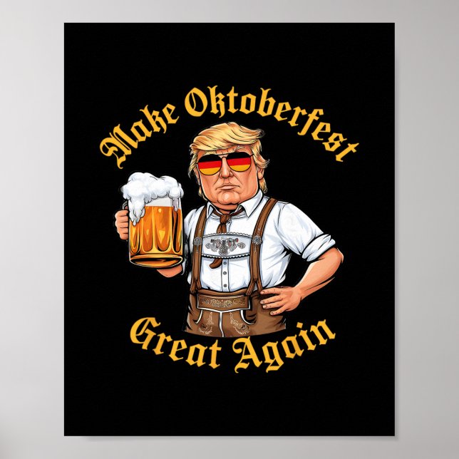 Gör Stor Igen Rolig Trump Dricker Öl Prost  Poster (Framsidan)