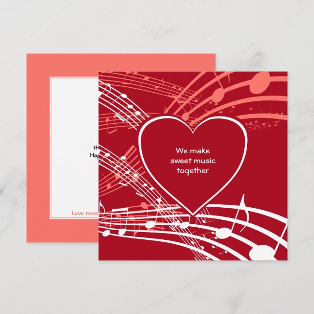 GÖR SVEET MUSIC | Heart Musik noter | VALENTINE (Fram/baksida)