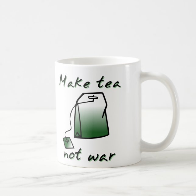 Gör Te Inte Krig Rolig Mugg Humor (Höger)