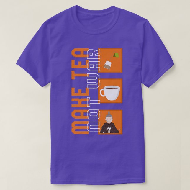 Gör Tea inte Krig till fredliga samurai Tea Drinke T Shirt (Design framsida)