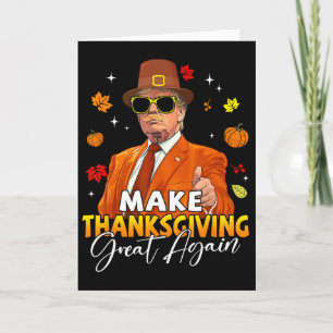 Gör Thanksgiving Stort Igen Höst Fallande Löv T Kort