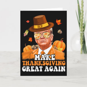 Gör Thanksgiving Stort Igen Höst Fallande Löv T Kort