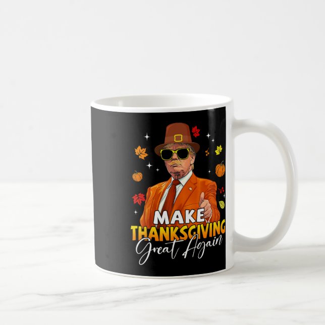 Gör Thanksgiving Stort Igen Höst Löv T Kaffemugg (Höger)