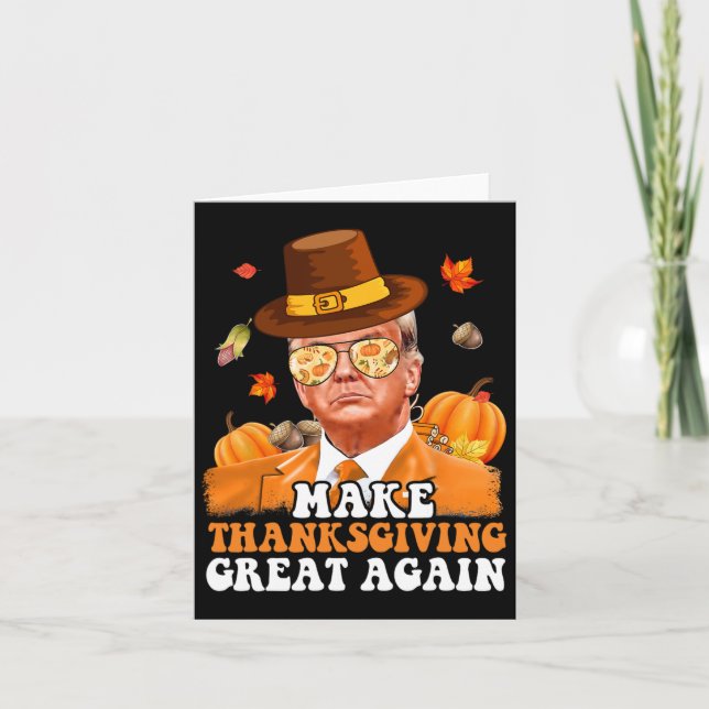 Gör Thanksgiving Stort Igen Höst Löv T Kort (Framsida)