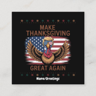 Gör Thanksgiving Stort Igen Rolig Trump Kalkon Fyrkantigt Visitkort
