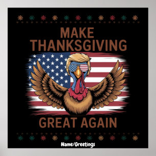 Gör Thanksgiving Stort Igen Rolig Trump Kalkon Poster