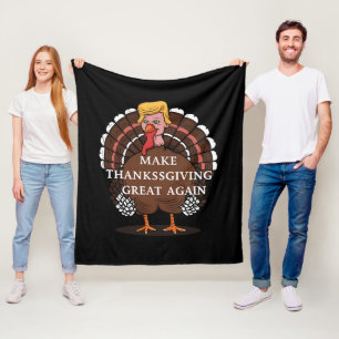 Gör Thanksgiving Stort Igen Trump Kalkon 2024 Fleecefilt