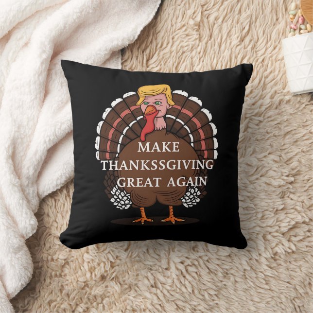Gör Thanksgiving Stort Igen Trump Kalkon 2024  Kudde (Filt)