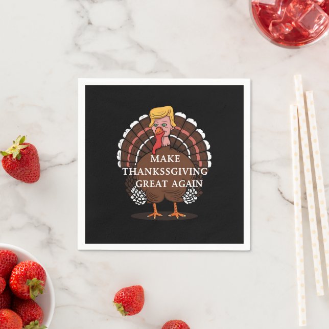 Gör Thanksgiving Stort Igen Trump Kalkon 2024  Pappersservett (Insitu)