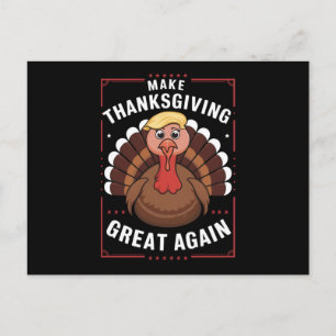 Gör Thanksgiving Stort Igen Trump Kalkon Helg Vykort