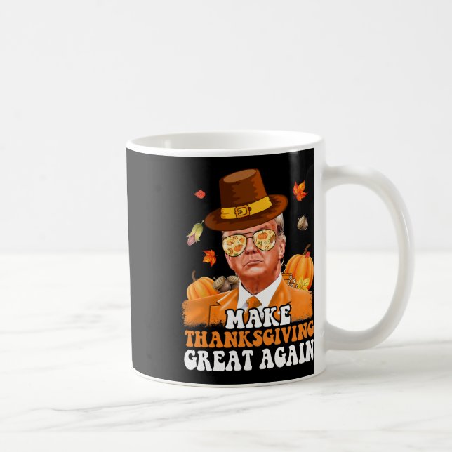 Gör Thanksgivingen Underbar igen Höst löv hösten T Kaffemugg (Höger)