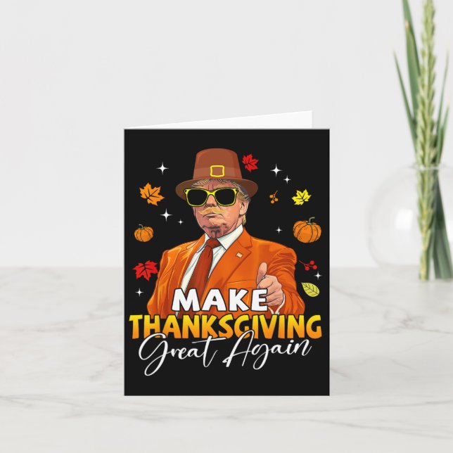 Gör Thanksgivingen Underbar igen Höst löv hösten T Kort (Framsida)