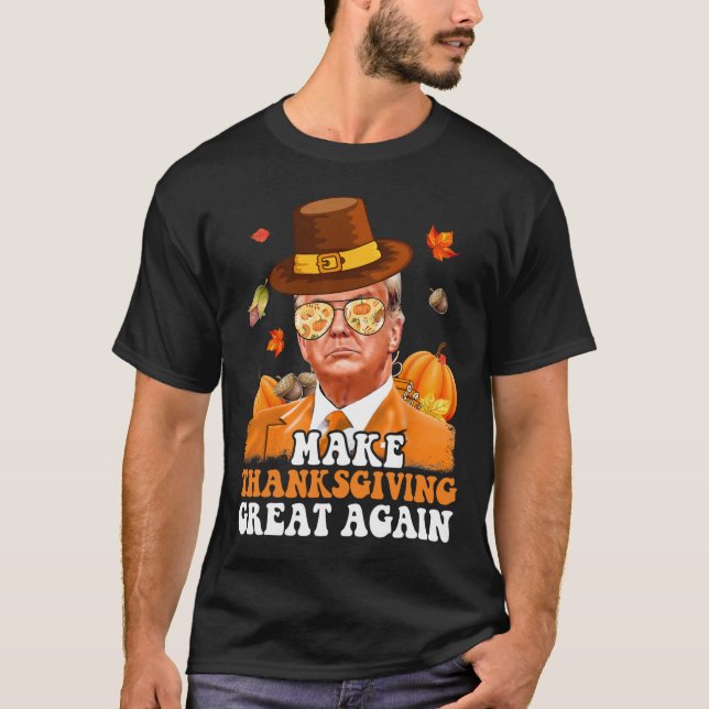 Gör Thanksgivingen Underbar igen Höst löv hösten T T Shirt (Framsida)