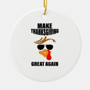 Gör Thanksgivingen Underbar igen, Lustigt Turkiet Julgransprydnad Keramik