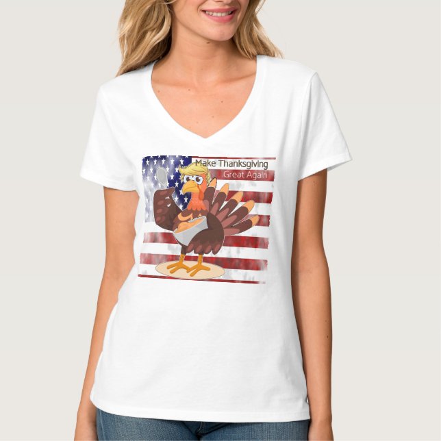 Gör Thanksgivingen Underbar igen T Shirt (Framsida)