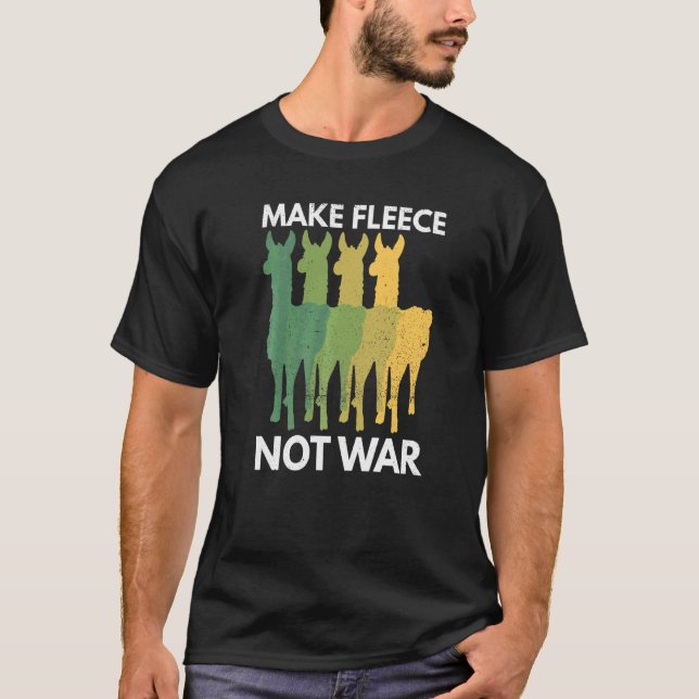 Gör Ull inte till Krig-pun för en lama T Shirt (Framsida)