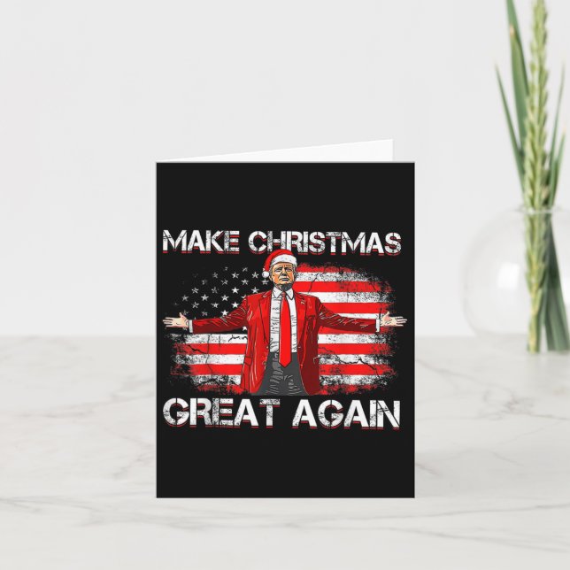 Gör Underbaren igen, Santa Funny Trump Julafton Pa Kort (Framsida)