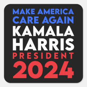 Gör USA till Harris president 2024 Fyrkantigt Klistermärke