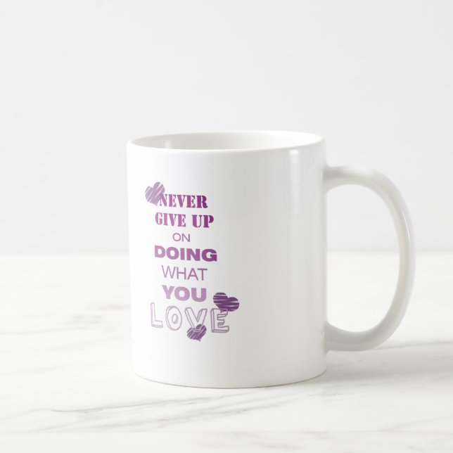 Gör vad du gör med kärlek Motivation Text Typograp Kaffemugg (Höger)