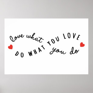 Gör vad du, kärlek, inspirerande ord art poster