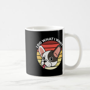 Gör Vad Jag Vill Frenchie Retro Fransk Bulldog Hun Kaffemugg