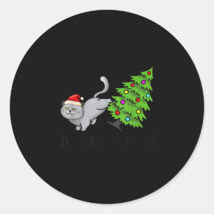 Gör vad jag vill ha julklapp Julafton Träd Funny Runt Klistermärke