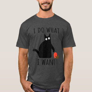 Gör vad jag vill ha katt, Älskare, svart katt T Shirt