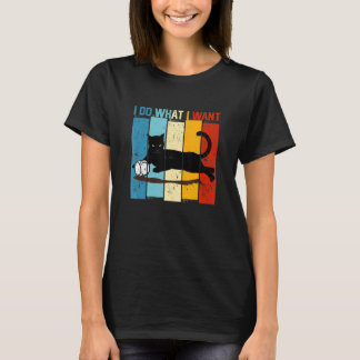 Gör vad jag vill ha Vintage Black Cat Coffee Kopp T Shirt