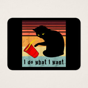 Gör vad jag vill ha Vintage Black Cat Red Kopp Fun Visitkort