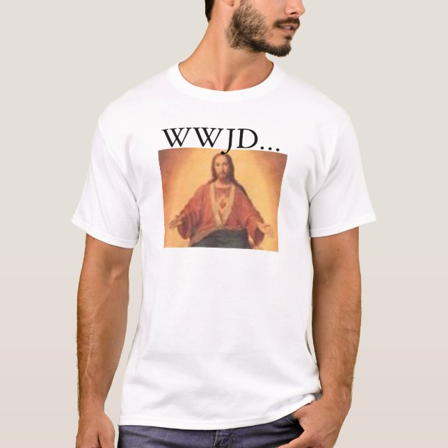 gör, vad skulle jesus tee shirt (Framsida)