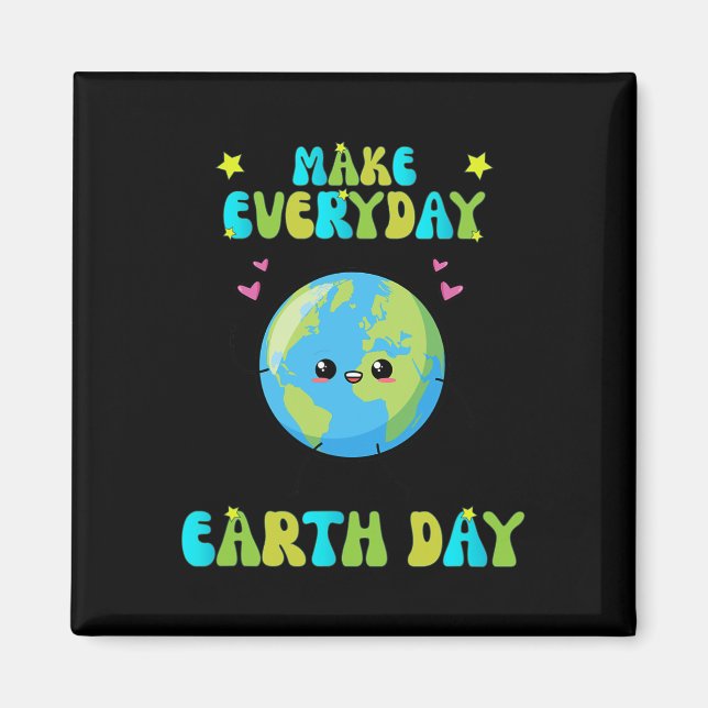 Gör vardagstidningen Earth Day Cute Earth Day Mana Magnet (Framsidan)