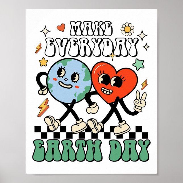 Gör vardagstidningen Earth Day Cute Earth Day Mana Poster (Framsidan)