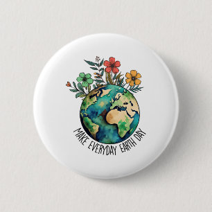 Gör varje dag Jorden Dag WildBlours Spara Planet Knapp