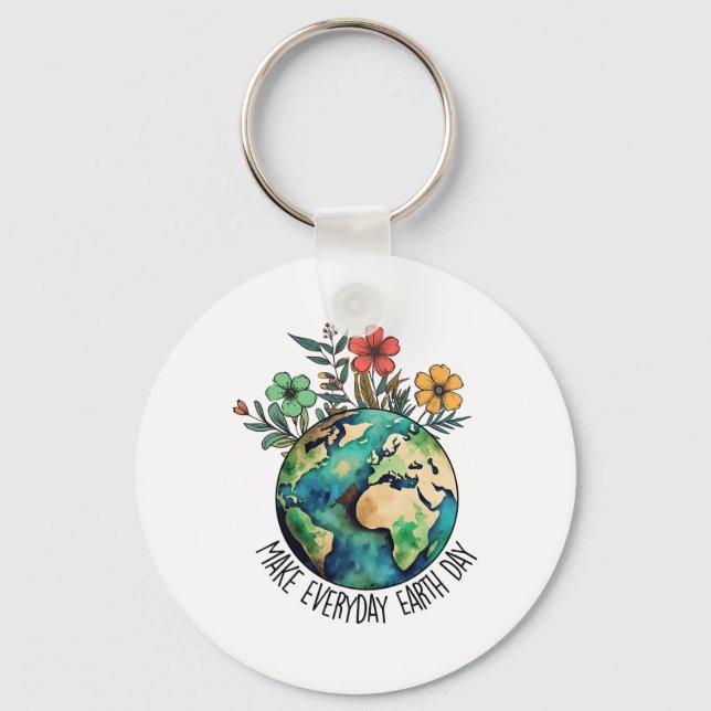 Gör varje dag Jorden Dag WildBlours Spara Planet Nyckelring (Framsida)