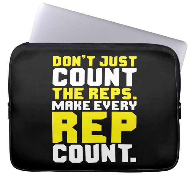 Gör varje rep-räkning - arbetsredigeringsmotiv laptop sleeve (Framsidan)