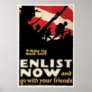Gör världen säker ~ att enlist nu poster