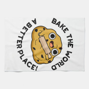 Gör världen till en bättre Ställe Cute Baking Pun Kökshandduk