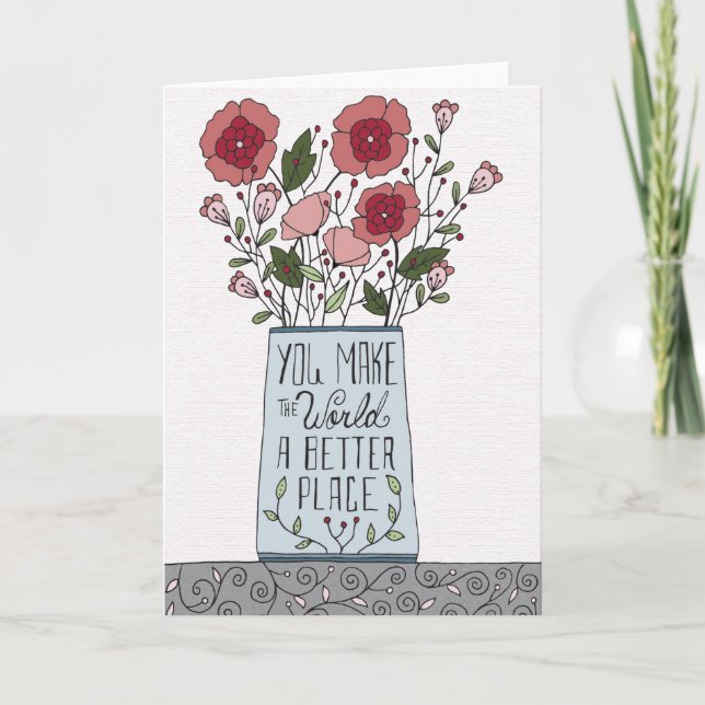 Gör världen till en bättre Ställe Kort (Framsida)