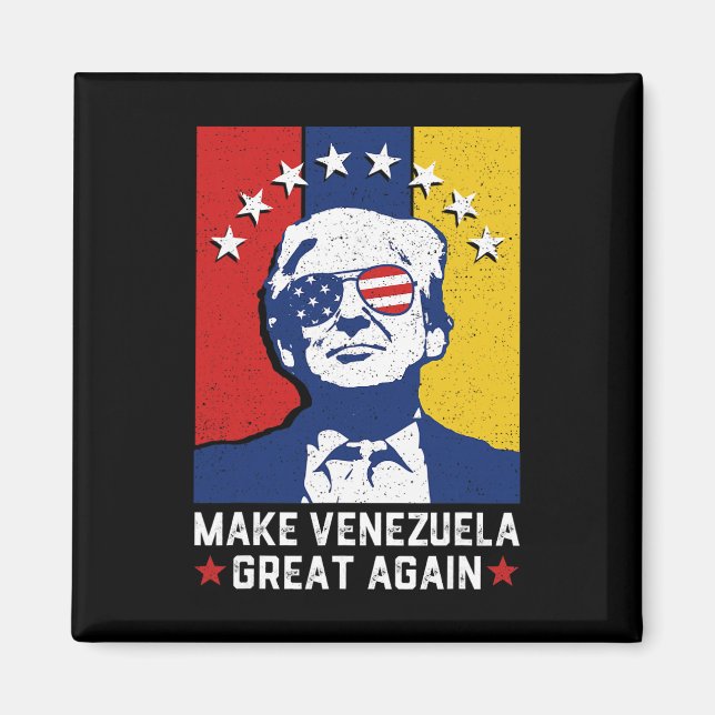 Gör Venezuela Stort Igen 2026 Roligt Trump Meme  Magnet (Framsidan)