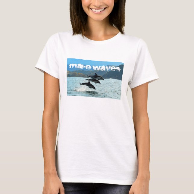 Gör vinkara delfiner kvinna T-tröja Tee Shirt (Framsida)