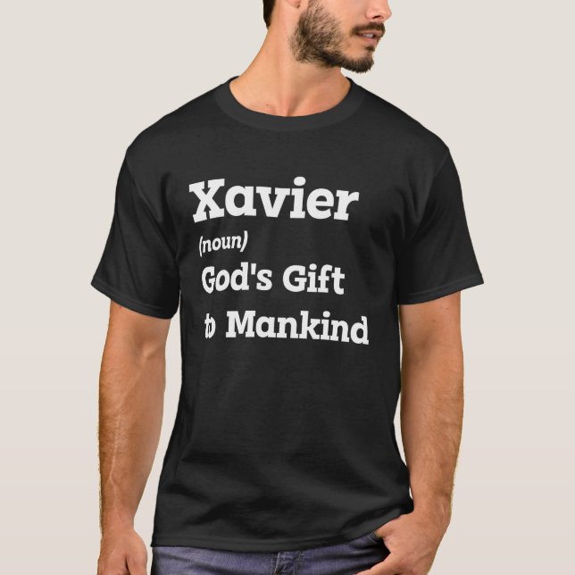Gör Xavier Smile med den här fina Namn-definitione T Shirt (Framsida)