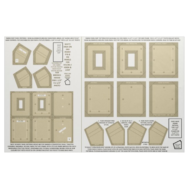 göra 2 tvättbara textilier till syskpearl foto ram tyg (Fat Quarter)