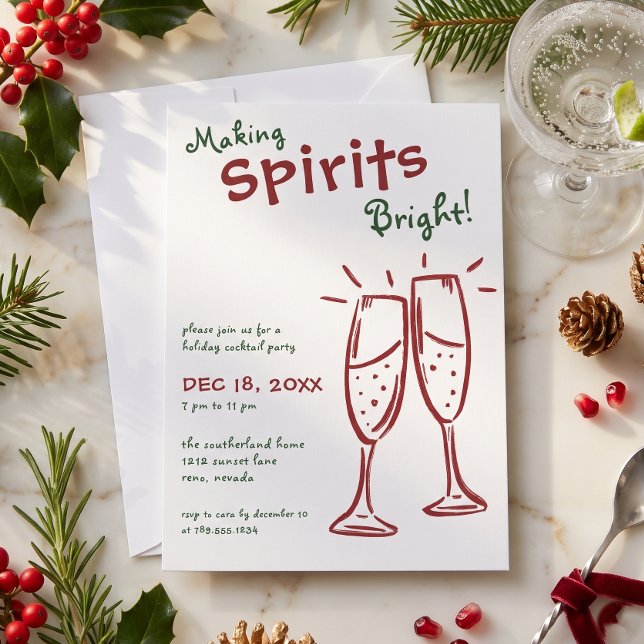 Göra andar ljusa Champagne julfest Inbjudningar (Skapare uppladdad)